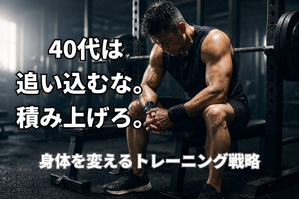 40代の筋トレで追い込みすぎず積み上げる戦略を表現したPower at 40のアイキャッチ画像