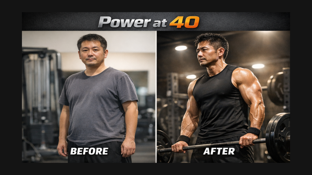 40代男性の筋トレビフォーアフター 体型変化 Power at 40