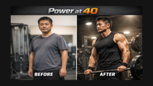 40代男性の筋トレビフォーアフター 体型変化 Power at 40