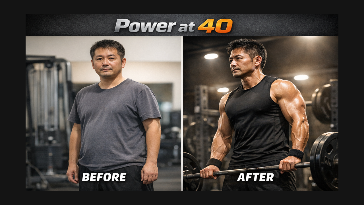 40代男性の筋トレビフォーアフター 体型変化 Power at 40