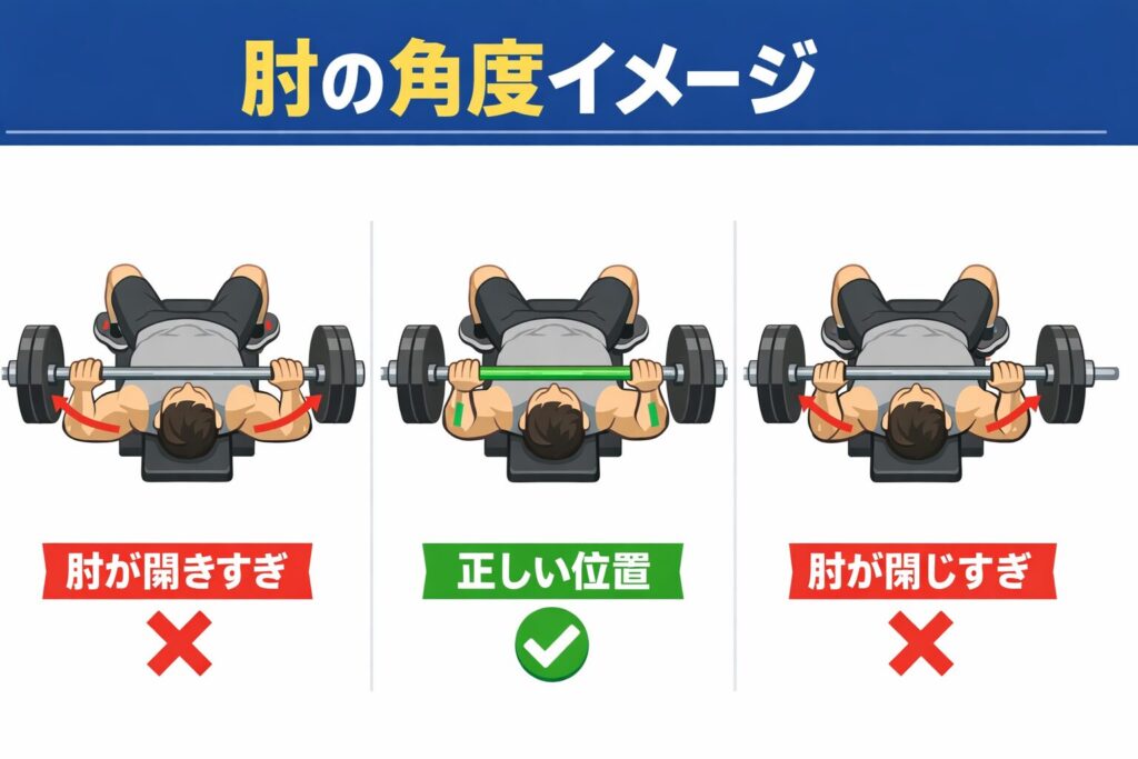 ベンチプレス肘の角度