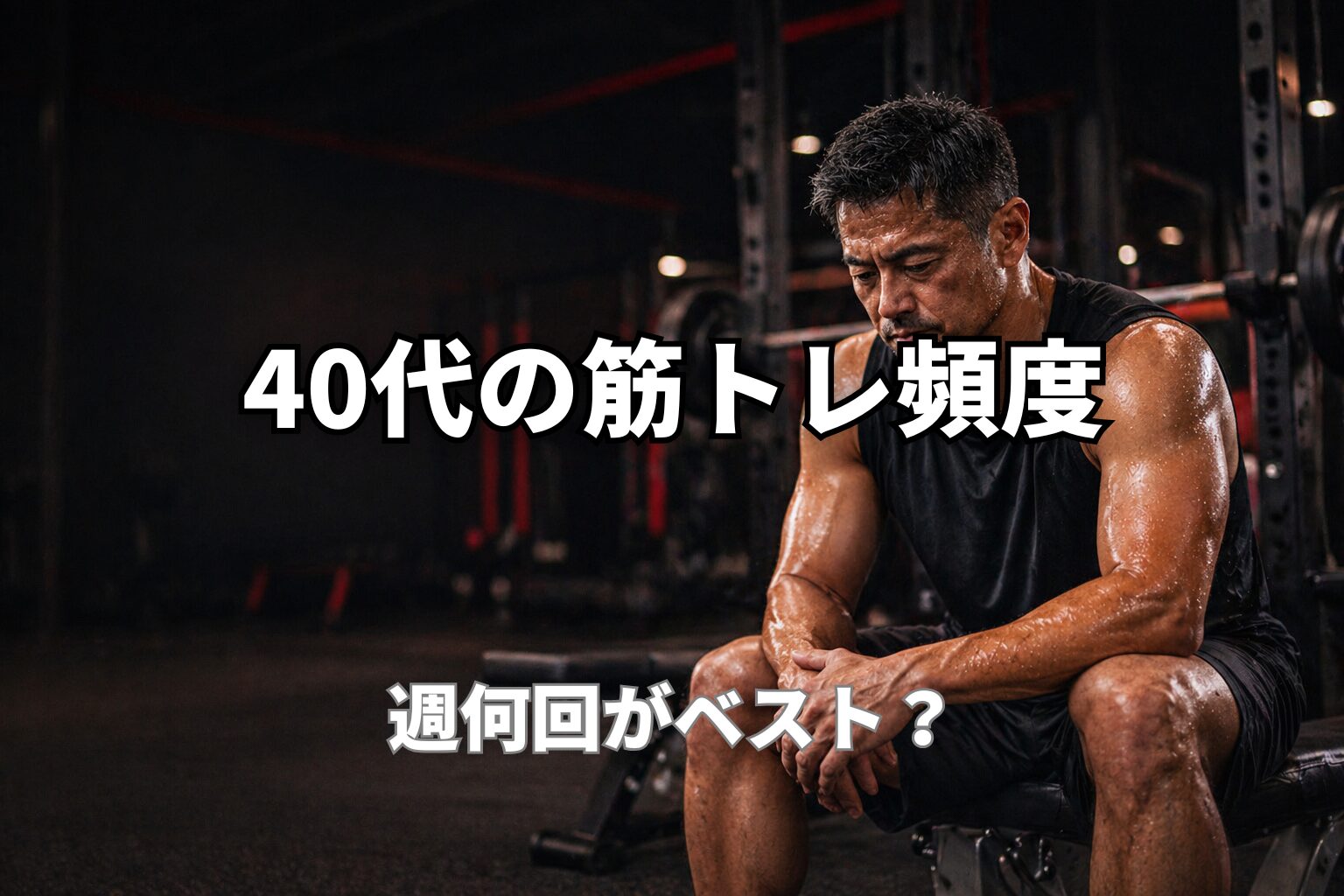 40代の筋トレ頻度と継続の考え方を表現したPower at 40の記事用アイキャッチ画像