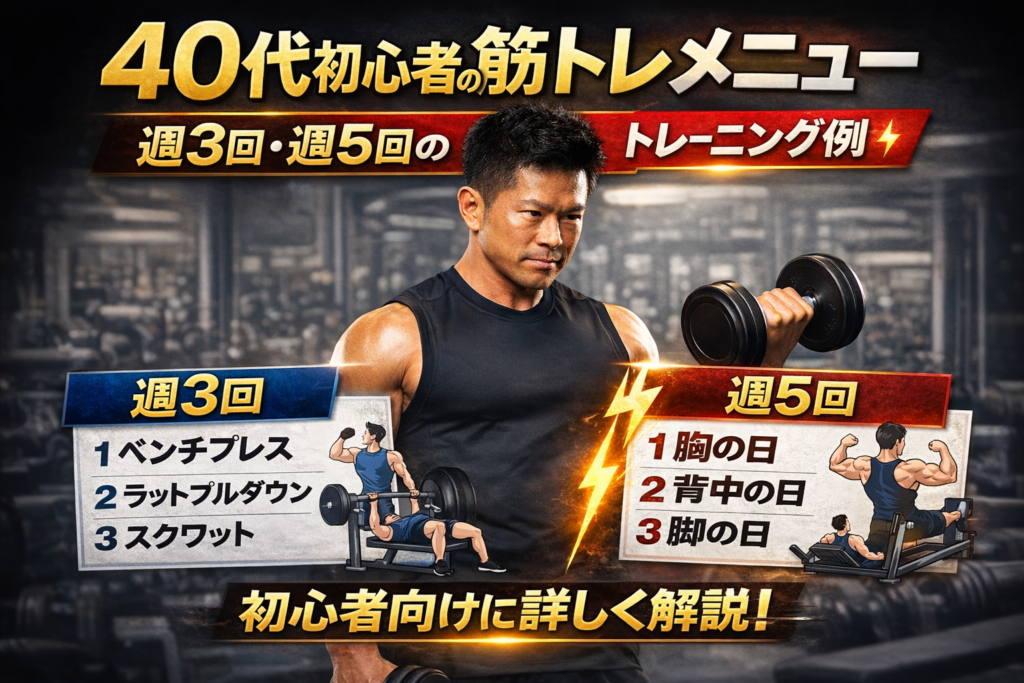 40代初心者の筋トレメニュー完全版｜週3回・週5回のトレーニング例