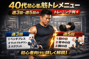 40代初心者の筋トレメニュー完全版｜週3回・週5回のトレーニング例